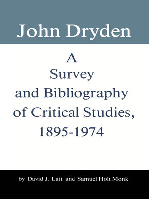 cover image of John Dryden